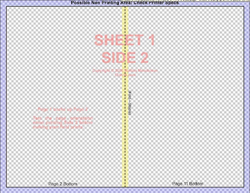 5 1/2 X 8 1/2 inch 12 page template