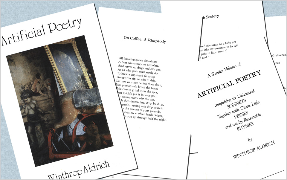 Artificial Poetry, Winthrop Aldrich